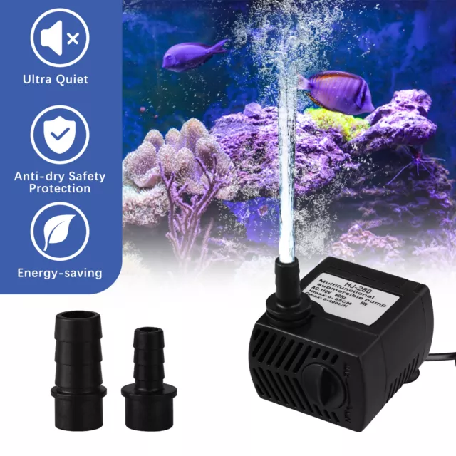 25W Mute Submersible Water Pump Small Fish Tank Pond Aquarium Fountain Pump