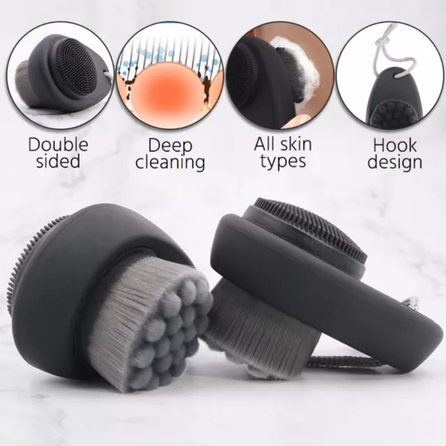 Exfoliator Facial Scrub Cleanser Double-Sided Pore Clean Face Cleansing Brush