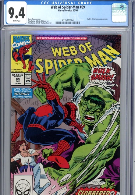 Web of Spider-Man #69 / Hulk & Betty Banner Appearance / CGC 9.8 / Near Mint