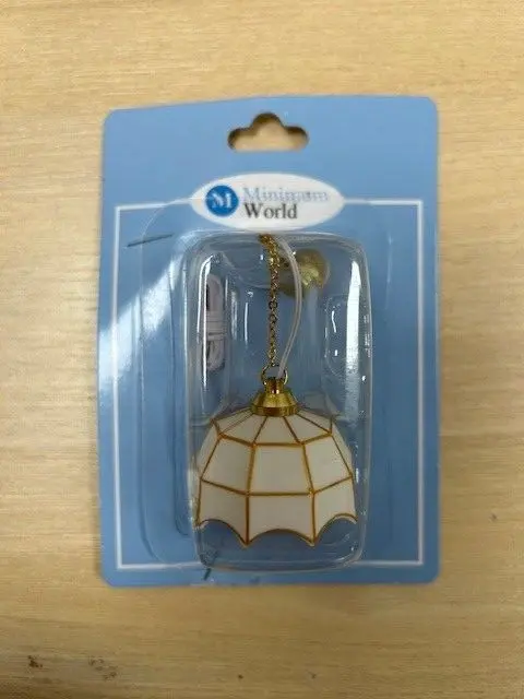 OPENED PACKAGING 1:12 Scale LT5004 - White Hanging Tiffany Lamp Wired