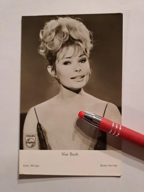 Vivi Bach  ,Alte Autogramm/Starpostkarte, Rüdel, 60er Jahre