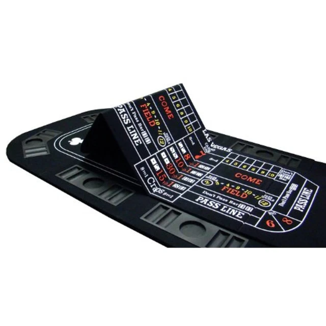 Brybelly 3 In 1 Folding Tabletop Felt Layout with Poker, Blackjack and Craps New