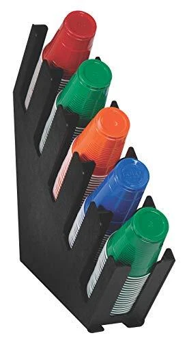 LID-5BT Five Section Countertop Cup and Lid Organizer and Holder, Durable