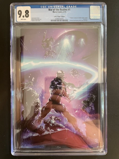 WAR OF THE REALMS #1 CGC 9.8 **Clayton Crain VIRGIN VARIANT** Marvel RARE!! NM