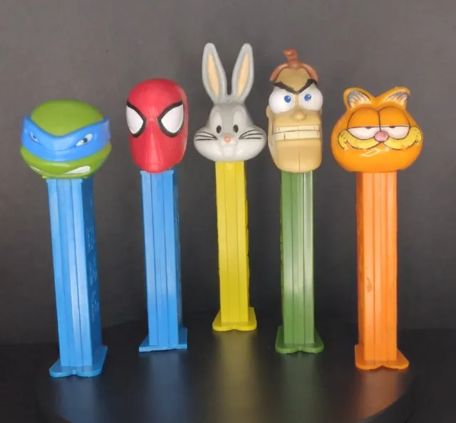 Pez Dispenser Lot ☆Bugs Bunny Garfield Spider-Man Dr Doofenschirmtzs Leonardo☆