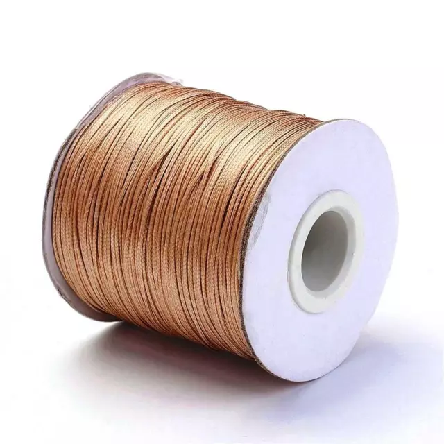 10 metres x .5mm thick  Polyester  Cotton Wax Cord, gold tan - free post