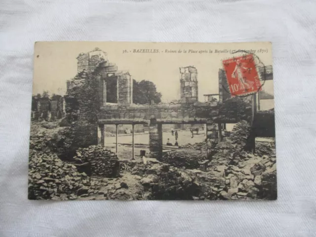 Cpa Ardennes 08 Bazeilles Ruines De La Place Apres La Bataille