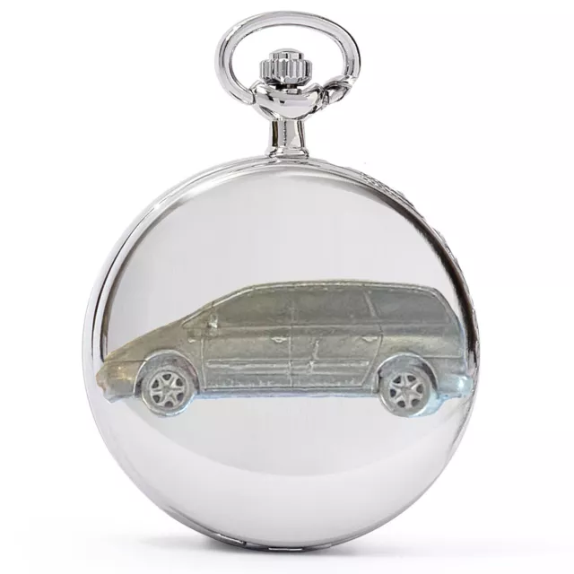 refB2 Galaxy Mini Van 3D Pewter effect car Quartz Pocket Watch Silver or Black