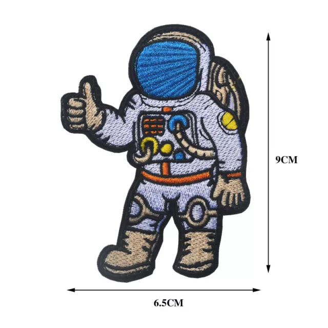 Insigne d'attache à crochet rétro brodé astronaute cosmonaute espaceman 3