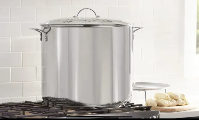 Princess House Heritage Stainless Classic 25-Qt. Stockpot w/ Steaming Rack  5840