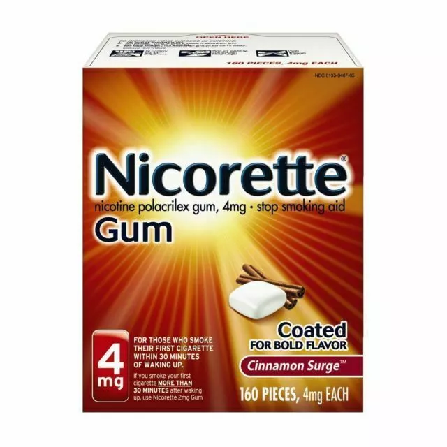 Nicorette Nicotine 4mg Stop Smoking Gum, Cinnamon Surge - 160 Count