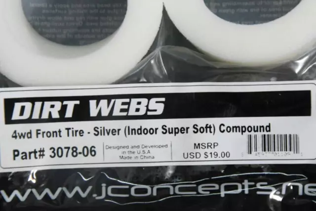 Jconcepts 3078-06 Dirt Webs 4Wd Front Tire - Silver (Indoor Super Soft) Compound