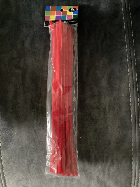 Limpiadores de tuberías de vástagos de chenilla rojos surtidos de vacaciones para niños suministros artesanales 25 piezas