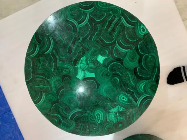 Malachite Round Top Coffee Table Top Semi Precious Mosaic Art Inlay Home Decor