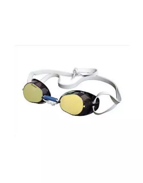 Malmsten Swedish Competition Swim Goggles- Gold Mirror Lenses - Black