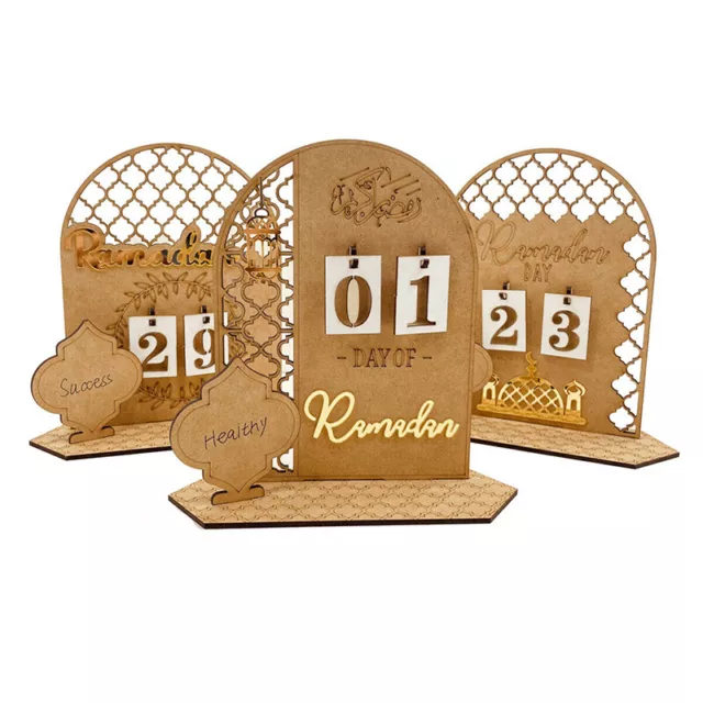 Ramadan Countdown-Kalender Holz Eid Mubarak Ornament Kareem Ramadan Dekoration