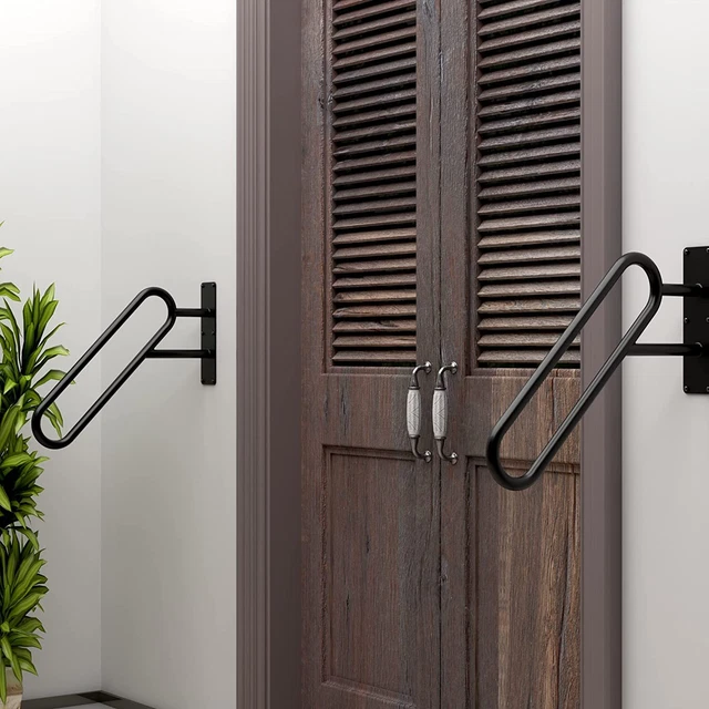 2x Iron Railing Stair Rail Fit 1-3 Step Handrail Matte Outdoor Platform Handrail