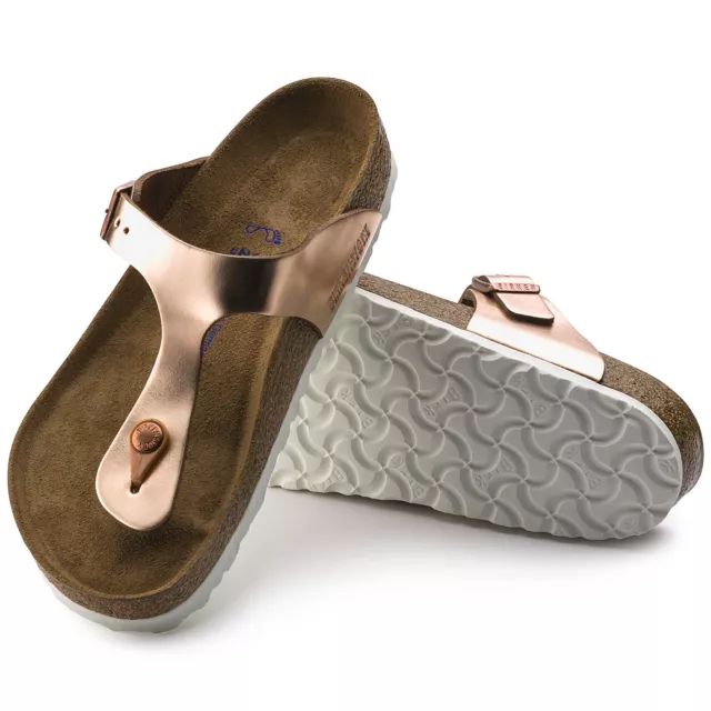 Birkenstock Leather GIZEH Metallic Copper SOFT FOOTBED BNIB 1005048 3