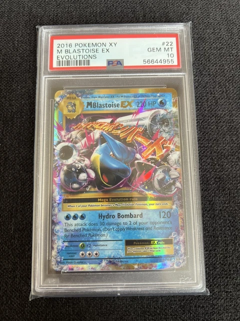Bewertete Pokémonkarte - 22/108 2016 XY M Blastoise EX Evolutions - PSA 10