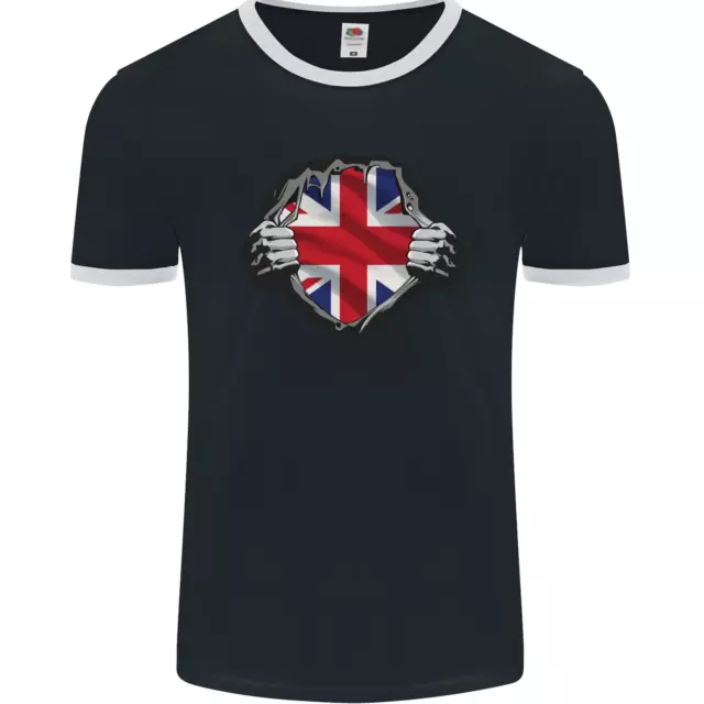 UNION JACK FLAG Ripped Torn Gym British UK Mens Ringer T-Shirt FotL $12 ...