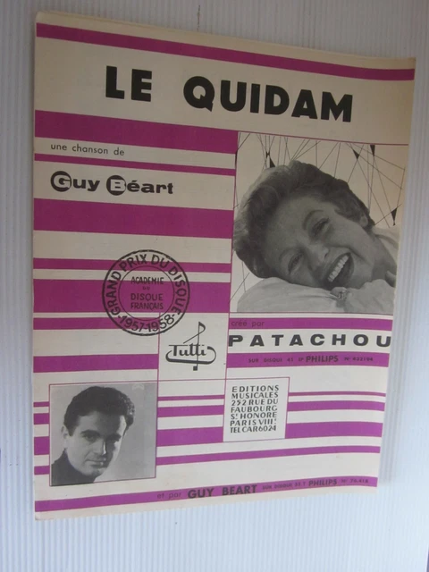 Partition  .  Patachou ..Guy Beart ..Le Quidam