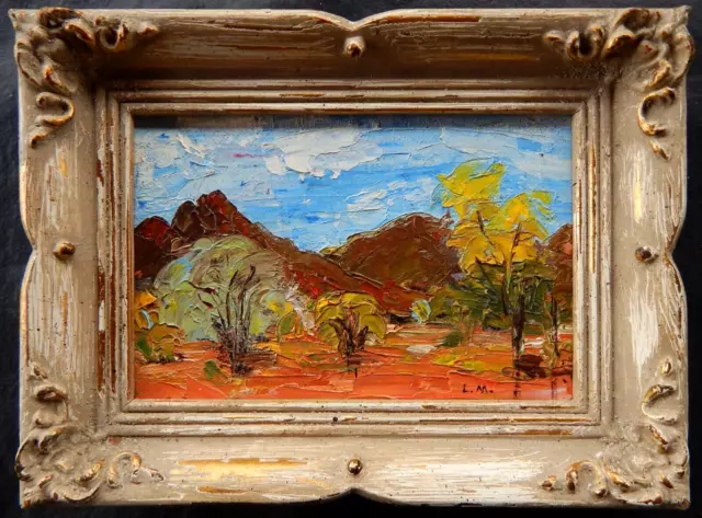 LISTED Lon Megargee Small Impressionist Arizona Desert View Oil Painting NO RES