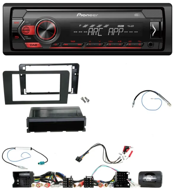Pioneer DAB 1DIN MP3 Lenkrad USB Autoradio für Audi A3 8P 2003-2012 Aktivsystem