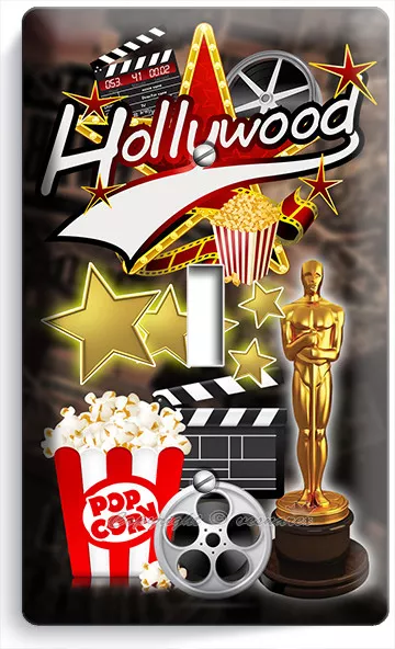 Hollywood Tv Room Home Theater Movie Stars 1G Light Switch Wall Plates Art Decor