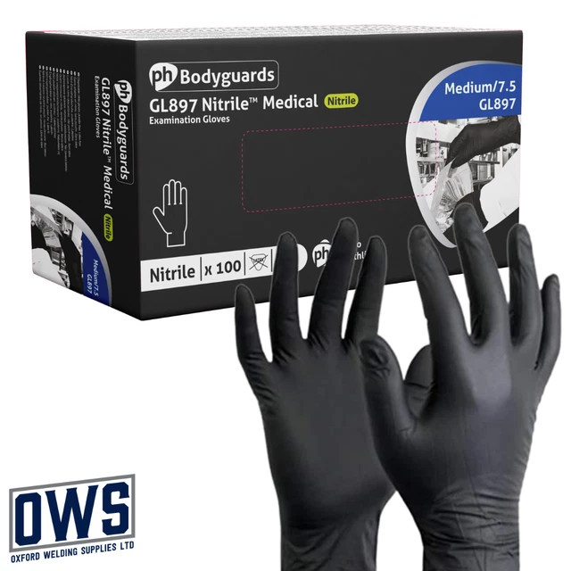 1000 Black Nitrile Powder & Latex Free Thick Disposable Gloves Tattoo Mechanic