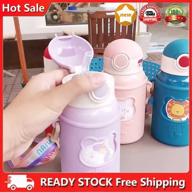 450 ml copa térmica cordón cuerda niños botella de dibujos animados linda taza de agua para viajar