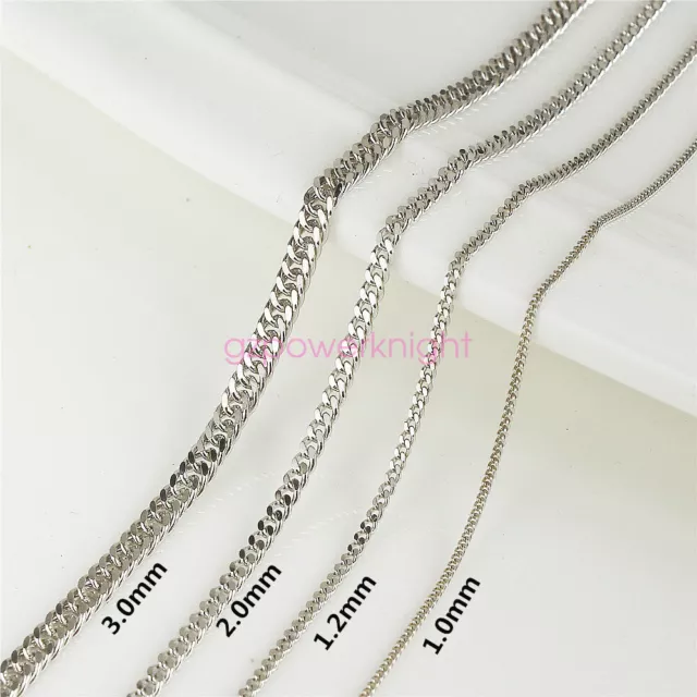925 Sterling Silver Curb Chain Necklace 1.2mm thick perfect gift Genuine