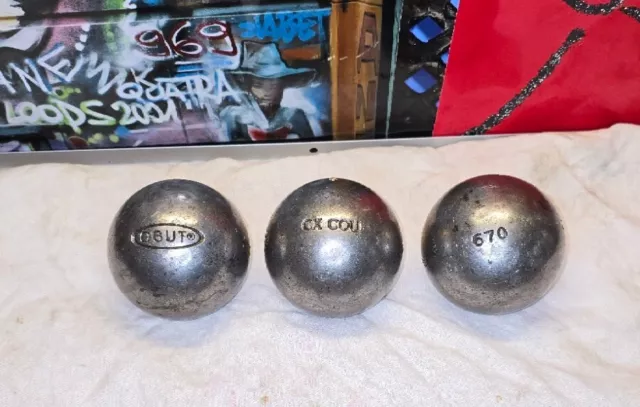 Boules De Petanque Triplette Obut Cx Cou Vintage