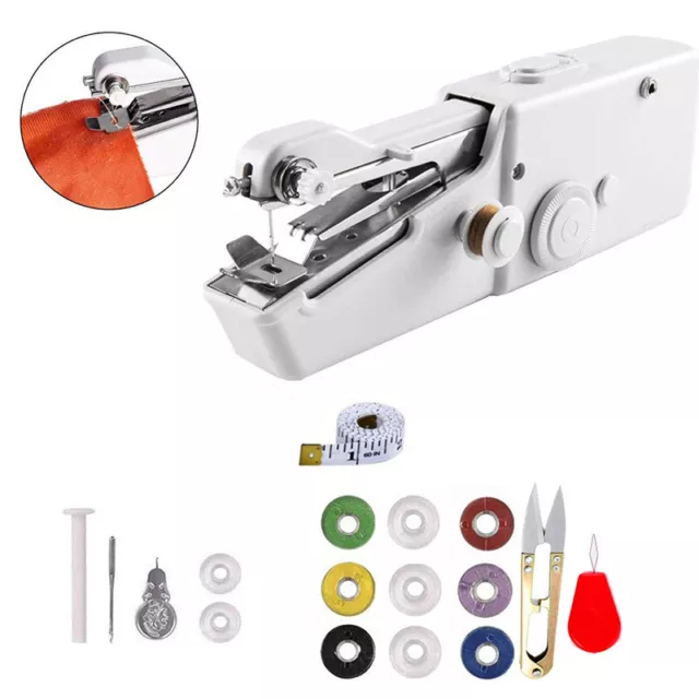 DIY Mini Sewing Machine Electric Stitch Portable Hand Cordless+Sewing Kit