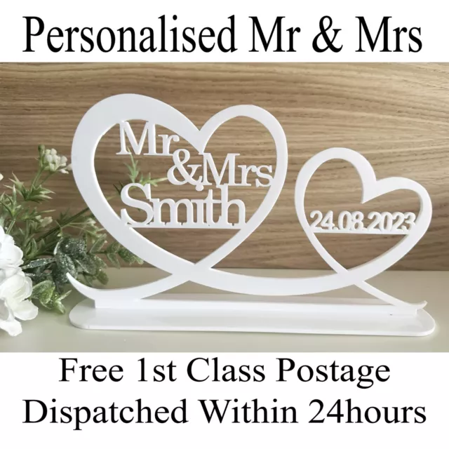 Personalised Mr & Mrs Top Table Sign & Date Mr and Mrs Wedding Decoration Gift