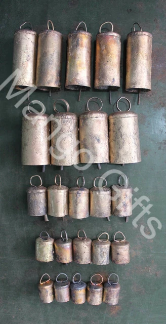 Decorative Vintage Handmade Shabby Chic Rustic Mug Iron Tin Bells 24Pcs Lot XMas