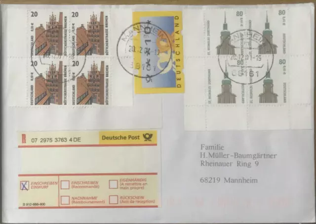 0223 Bund/Berlin Lot Briefe / Einschreiben / FDC / Wertbrief