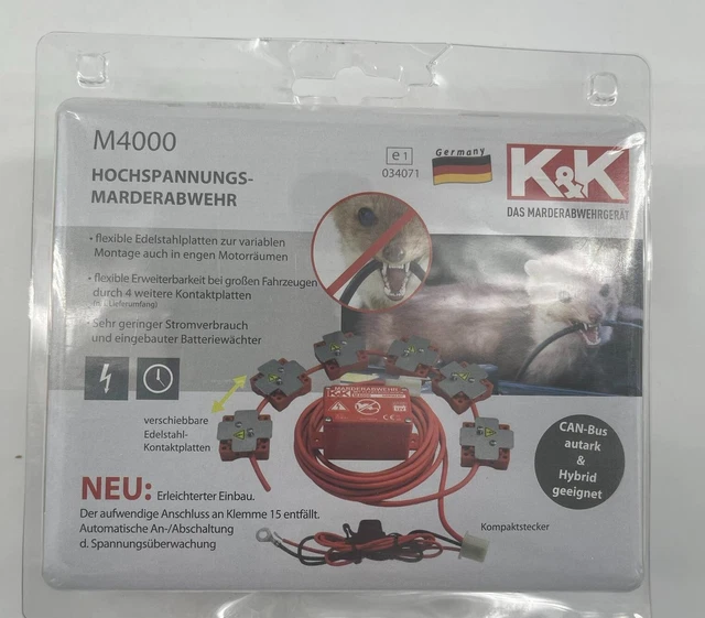Marderabwehr K&K M4000 inkl. 6 Edelstahl-Kontaktplatten Automatikschaltung NEU