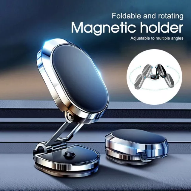 Metal Magnetic Car Phone Holder Folding Magnet Mount Mobile Cell Phone Stand GPS