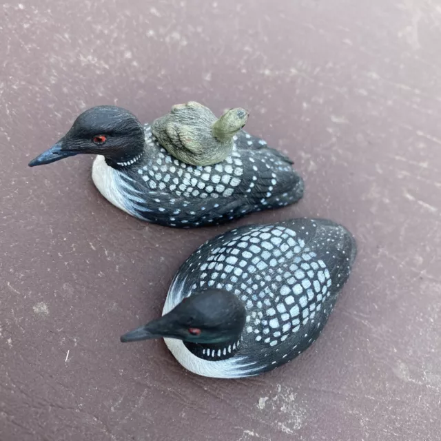 Minature Painted Loons 3” long with baby