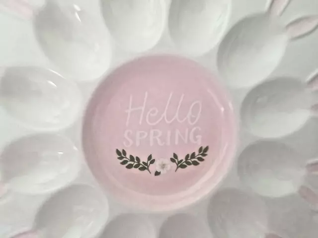 Potters Studion 12" Hello Spring Ceramic Deviled Egg Dish, New