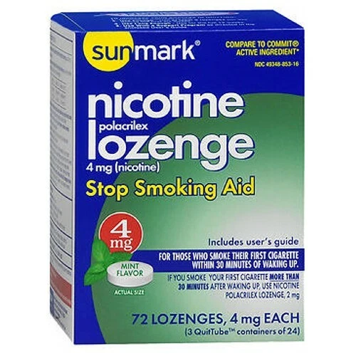 Sunmark Nicotine Polocrilex Losange Menthe 72 Chaque 4 MG