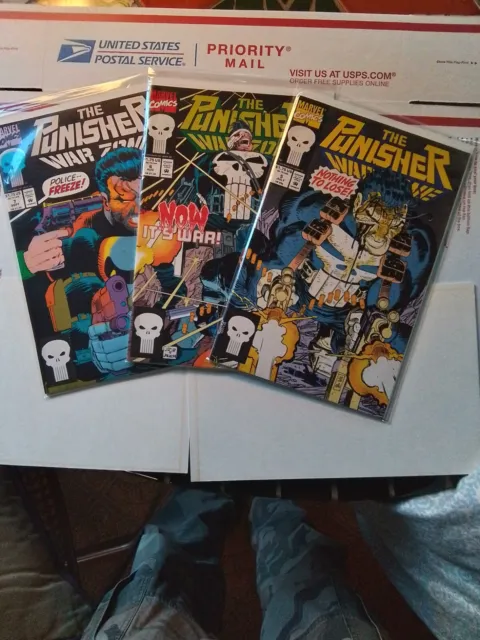 1992 Marvel Comics "The Punisher" (War Zone) Issues 5, 6, 7 Vintage Comic Books