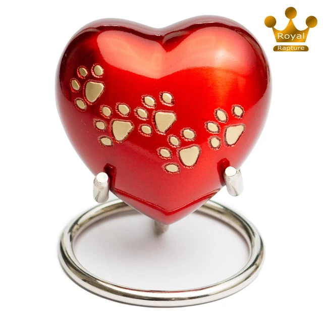 URNA memoriale Royal Rapture Heart Keepsake Ashes cane gatto per cenere con supporto