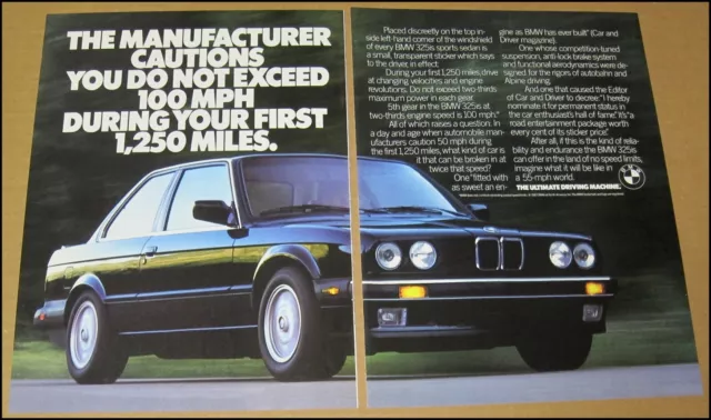 1989 BMW 325is 2-Page Print Ad 1988 Car Automobile Advertisement Vintage Auto