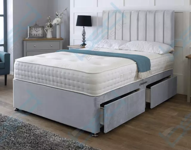 Stunning Memory Ortho Spring Divan Bed Set With Mattress And Panel Headboard 2