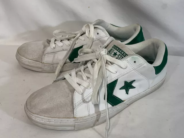 Converse All Star 9D 08 03 S48 Green White Leather & Suede Mens Shoes Size 13