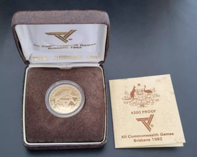 1982  RAM PROOF Australian XII Commonwealth Games Coin $200