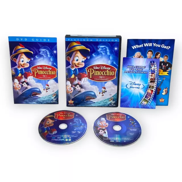 Walt Disney Pinocchio DVD Set 2 Disc 70th Anniversary Platinum Edition