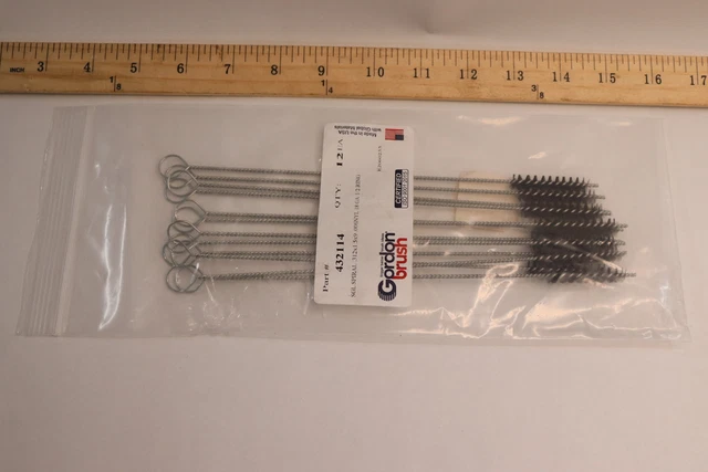 (12-Pk) Gordon Brush Single Spiral Stem Nylon Brushes w/Ring Handle 5/16" x 9" L (12-Pk) Gordon Brush Single Spiral Stem Nylon Brushes w/Ring Handle 5/16" x 9" L