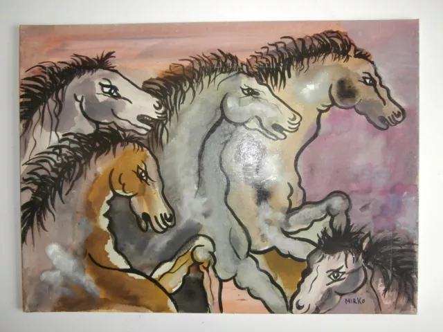 Mirko painting picture 30x40 cm horses
